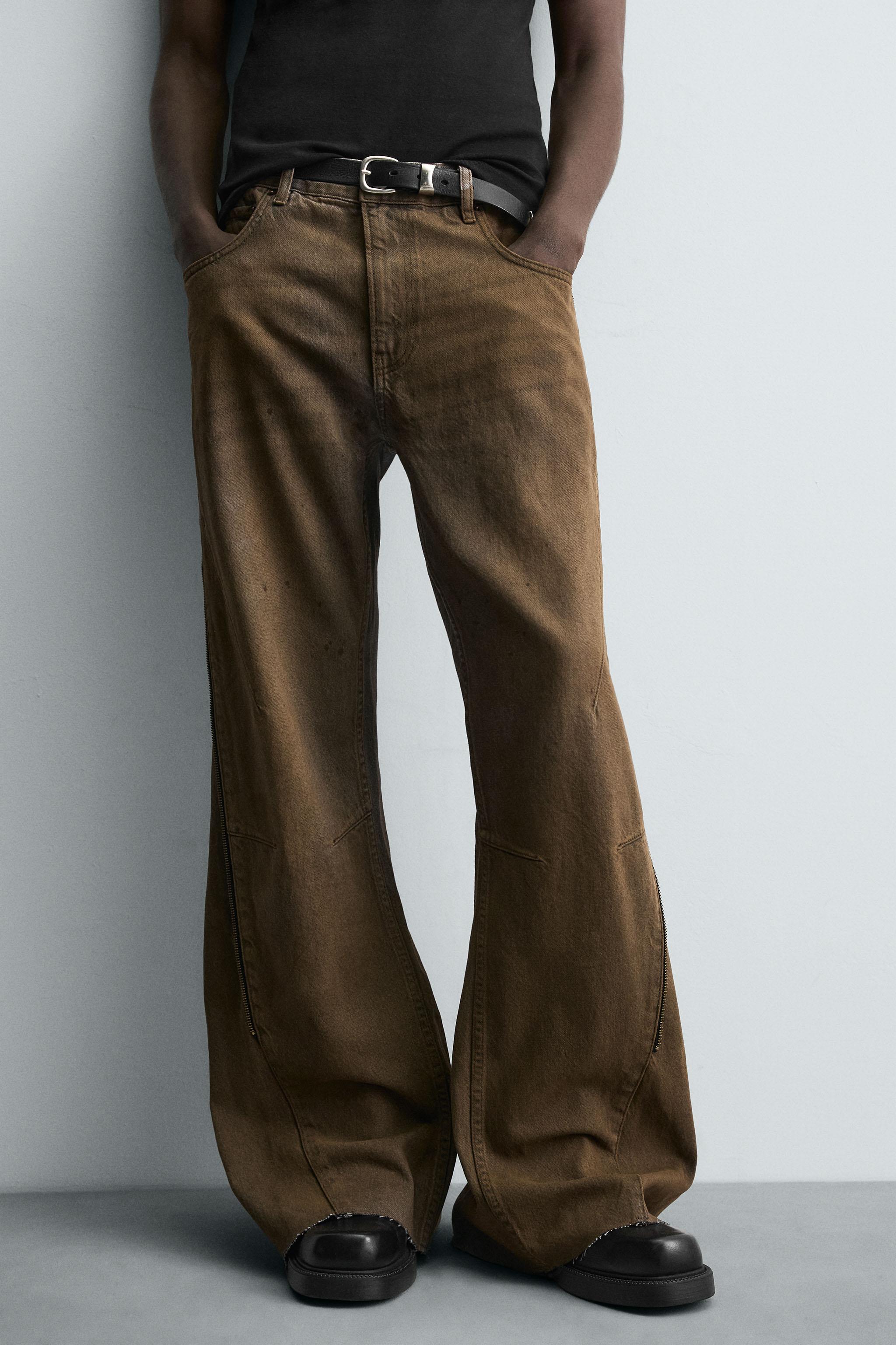 FLARE FIT ZIPPER JEANS